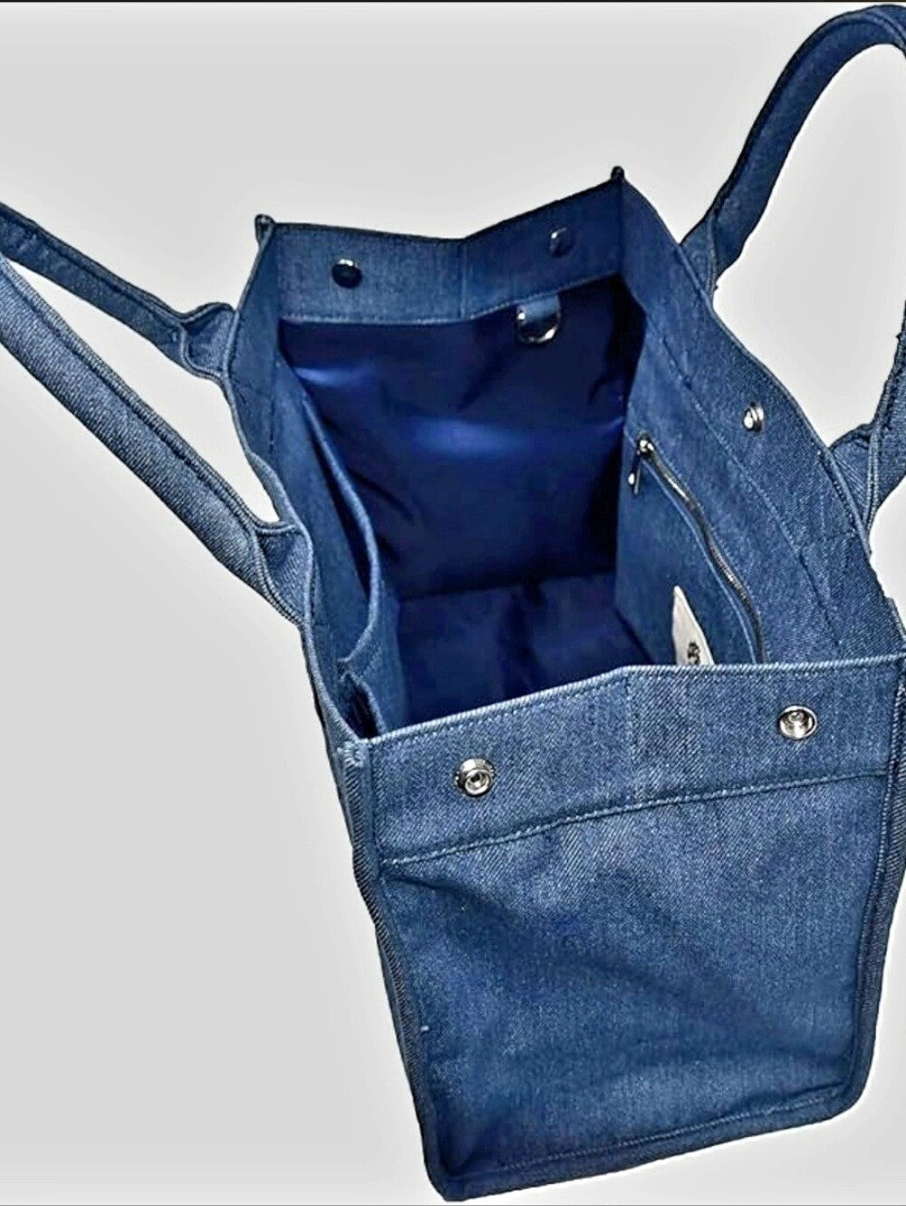 Clara NYDenim-Style Blue Tote Bag - Picture 7 of 9